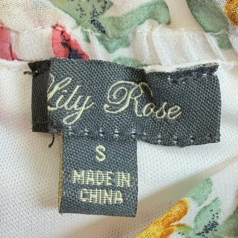 Lily Rose Shorts Romper Maxi Womens S Overlay Floral‎ High Low Open Front White